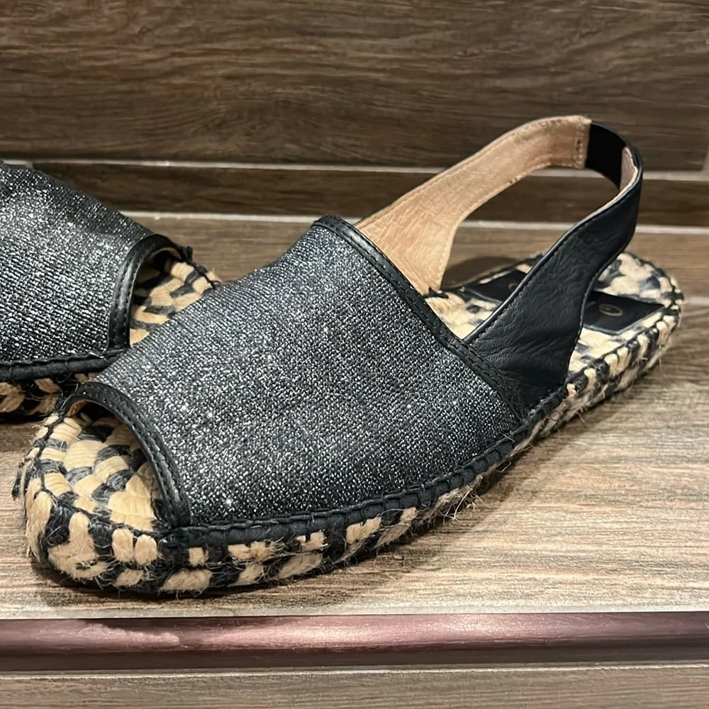 Giamo Black Sparkle Espadrilles NWOT